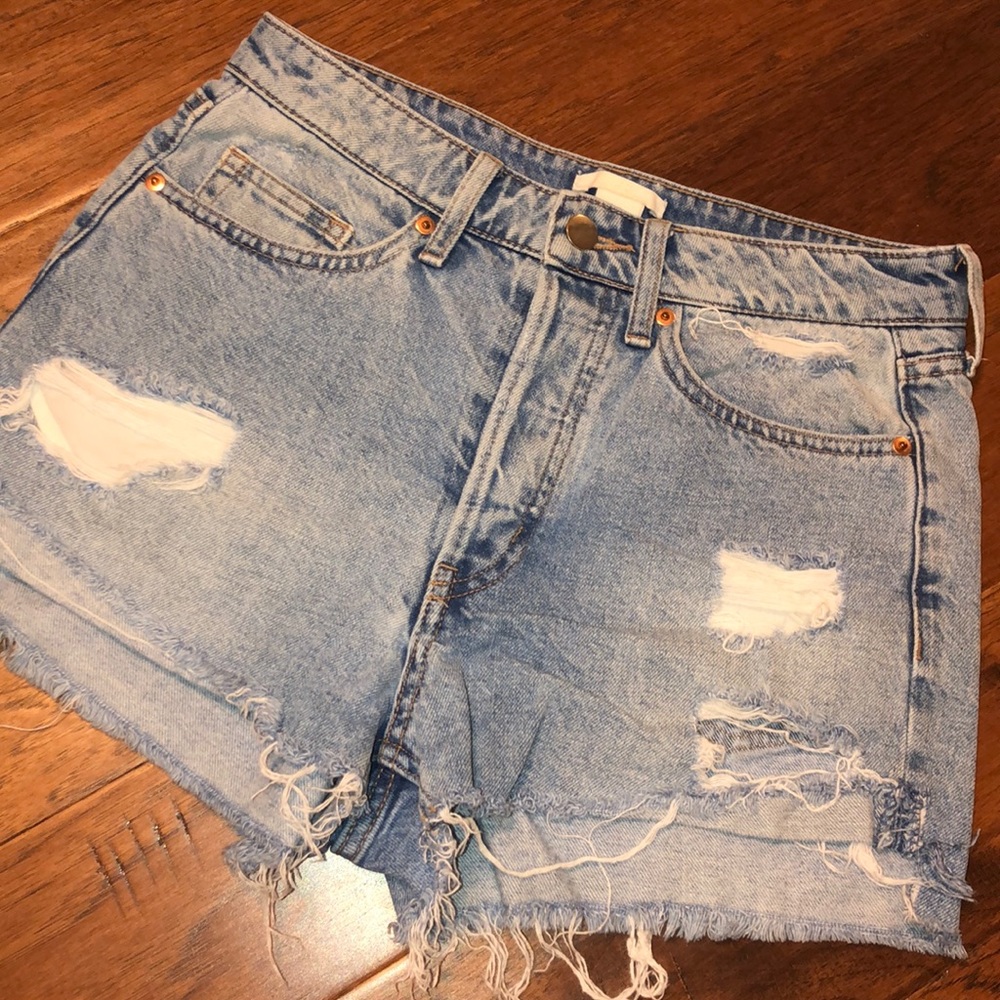 H&M High Waisted Ripped Shorts